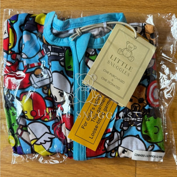 Little Snuggles Bamboo Zippy Pajamas Baby Marvel Captain America Iron Man Hulk - Picture 4 of 5